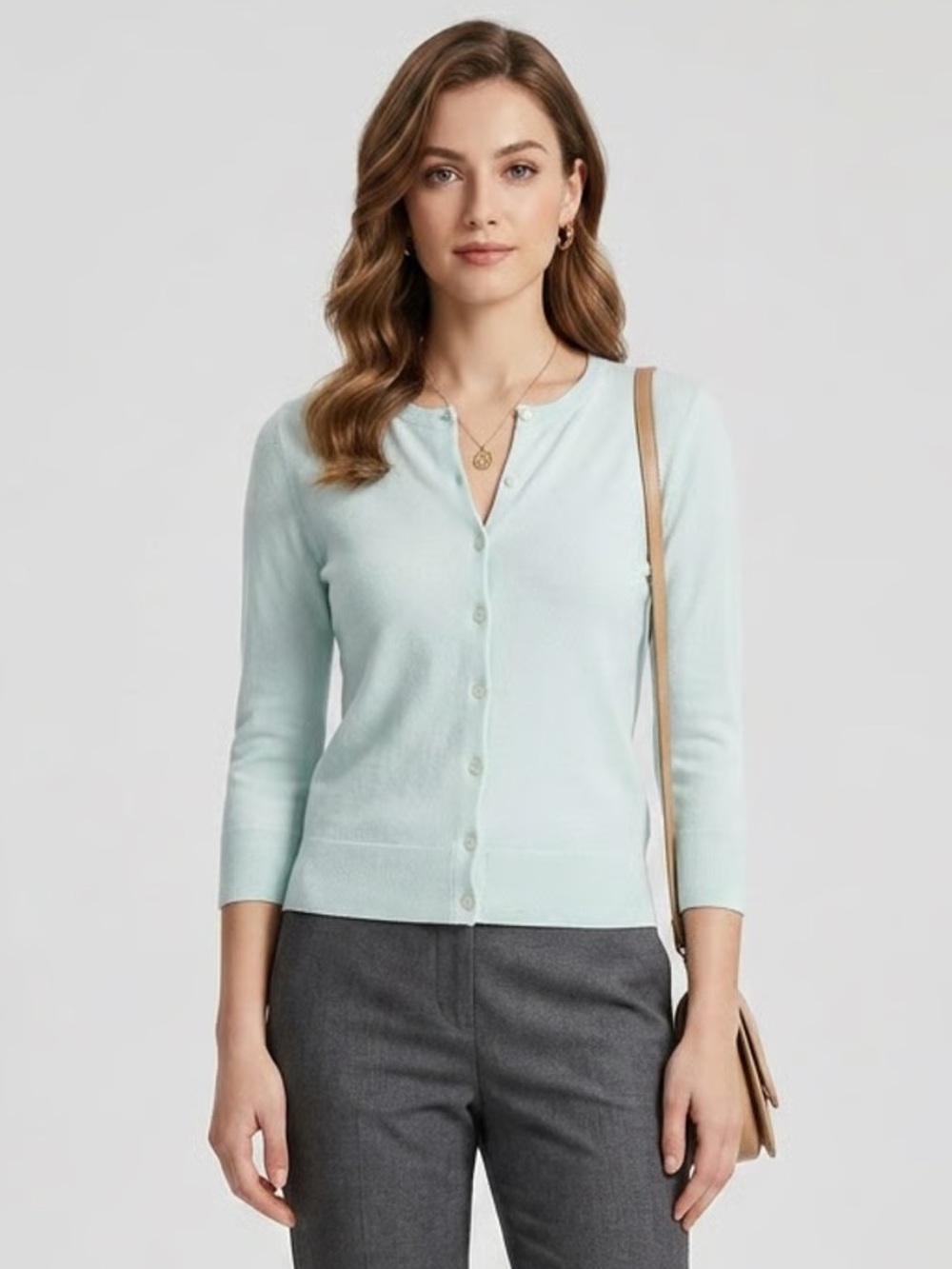 ANN TAYLOR | Light Teal Button Down Cardigan Sweater Sz XSP